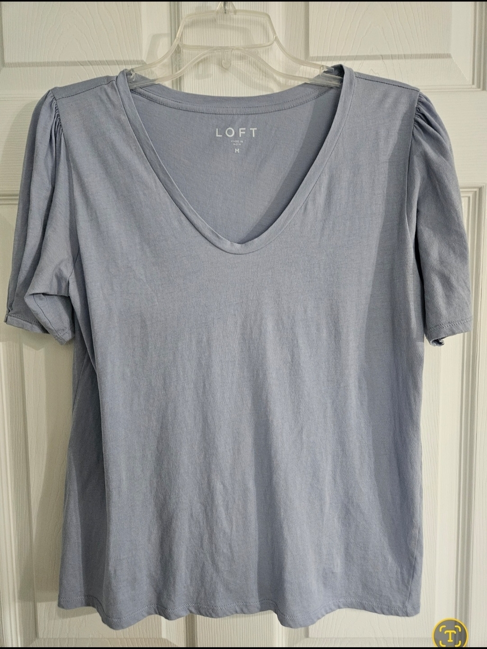 LOFT Light Blue Short Sleeve V-Neck Tee